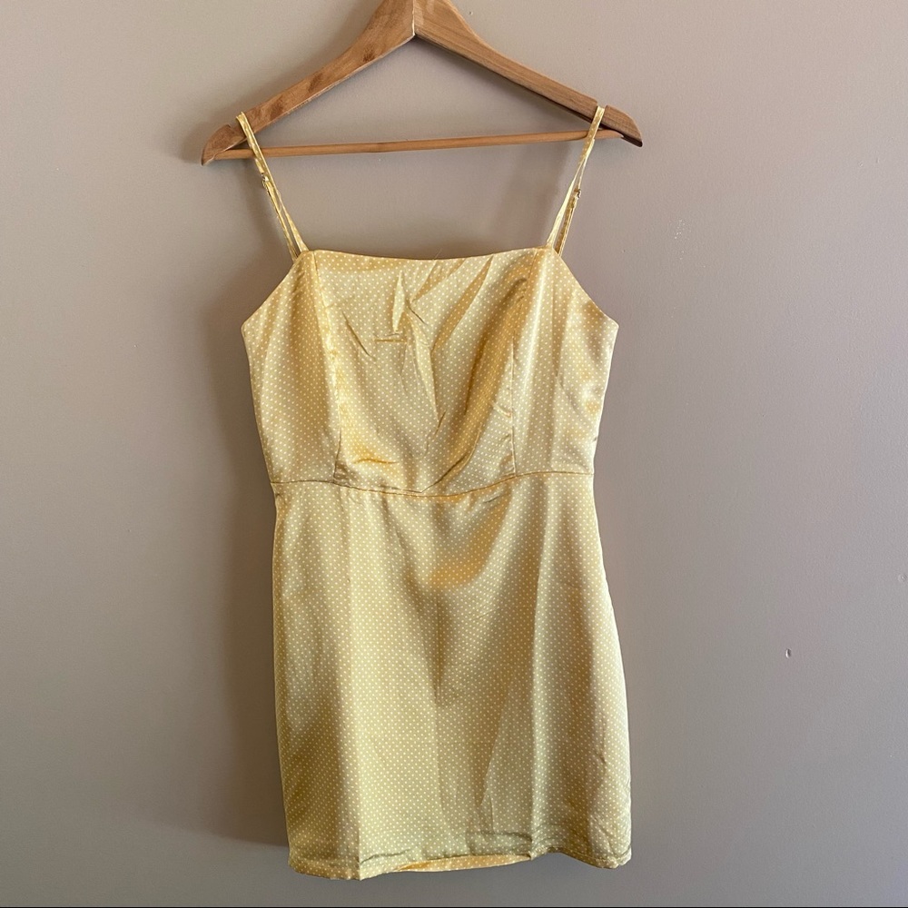 Sisterhood Yellow/Gold Square Neck Slip Dress